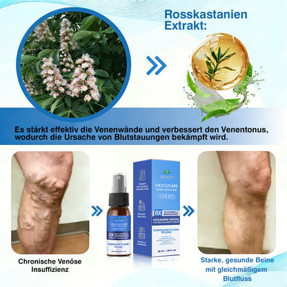 🇩🇪🎁GFOUK® VascuCare Vein Healing Spray(Entwickelt für Krampfadern, Besenreiser, tiefe Venenthrombose (TVT), chronische venöse Insuffizienz, venöse Geschwüre, Thrombophlebitis und andere venöse Beschwerden)