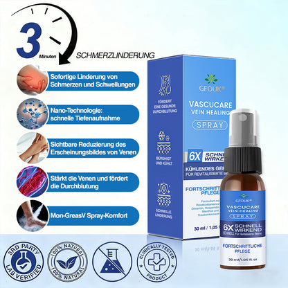 🇩🇪🎁GFOUK® VascuCare Vein Healing Spray(Entwickelt für Krampfadern, Besenreiser, tiefe Venenthrombose (TVT), chronische venöse Insuffizienz, venöse Geschwüre, Thrombophlebitis und andere venöse Beschwerden)